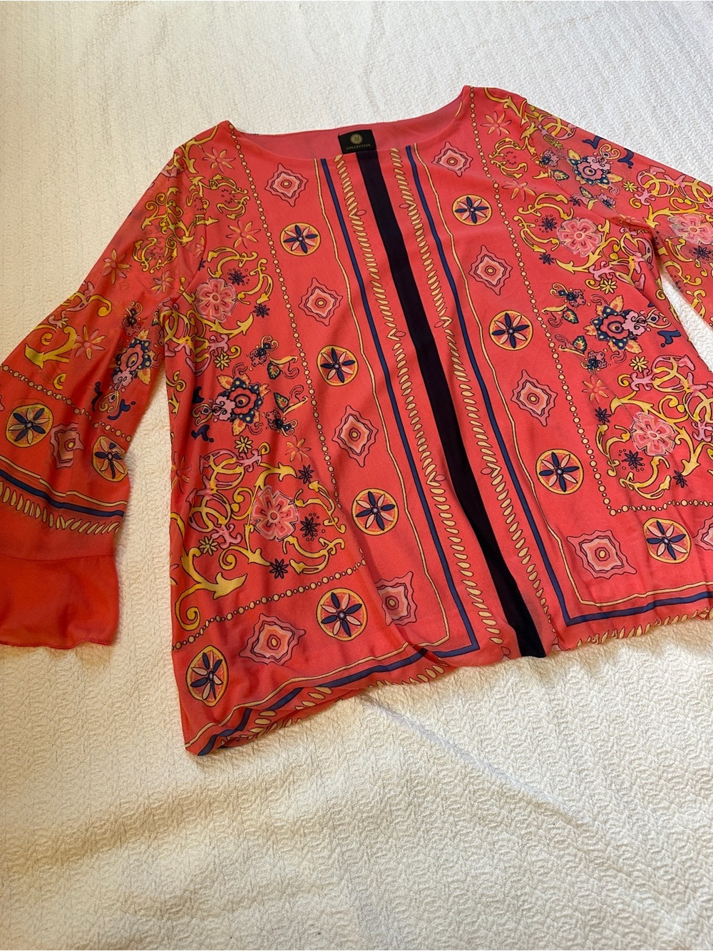 JM Collection Coral Printed top
